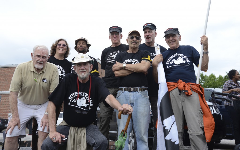 Members of Veterans For Peace from around the country served as marshals for the march. Photo by ELLEN DAVIDSON