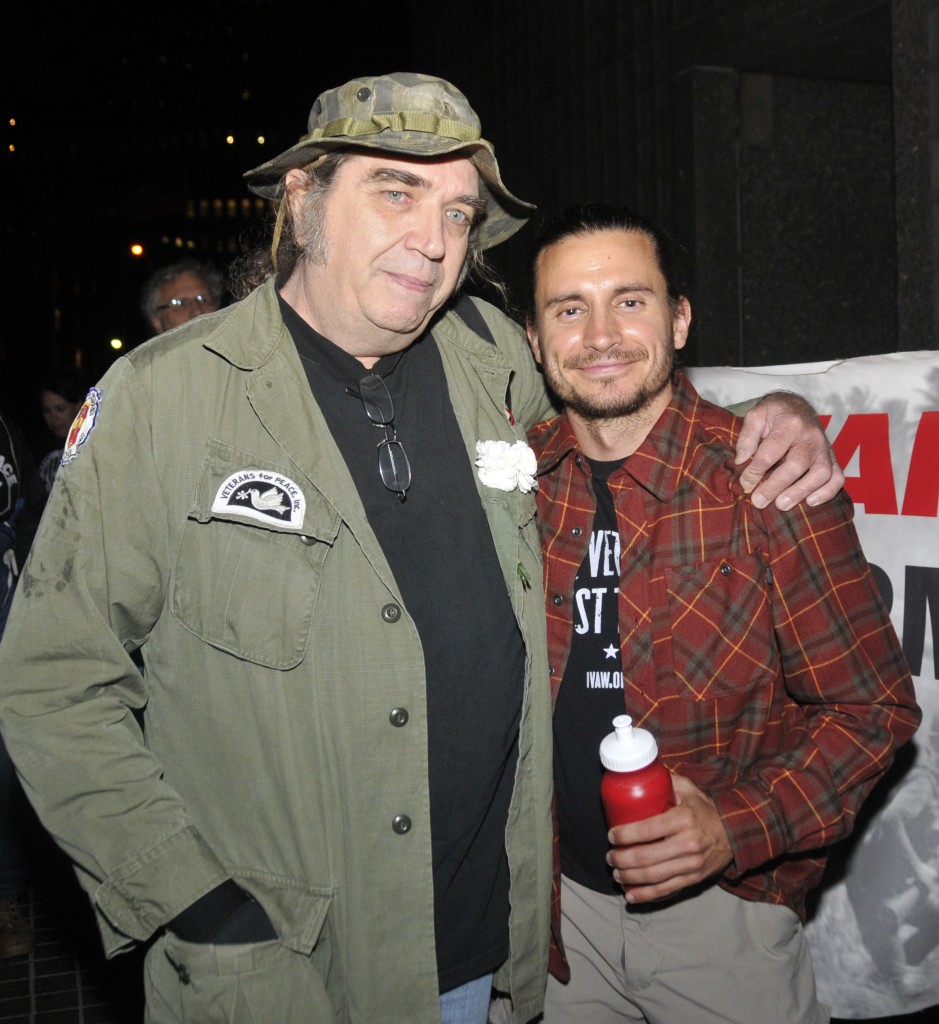 Ward Reilly and Jacob George at Vietnam Veterans Memorial Plaza Oct. 7, 2013. Photo by ELLEN DAVIDSON