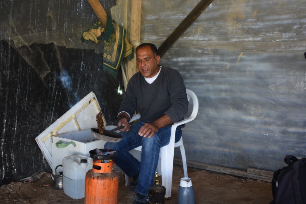 Roasting coffee over a propane tank. PHOTO: ELLEN DAVIDSON