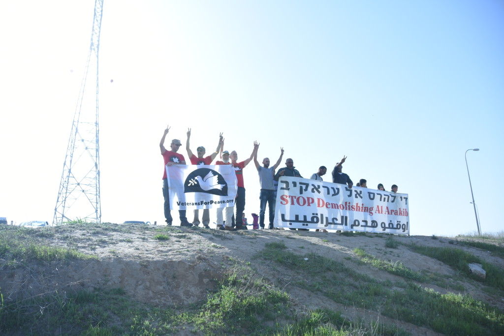 At the weekly vigil at LeHavim intersection. PHOTO: ELLEN DAVIDSON